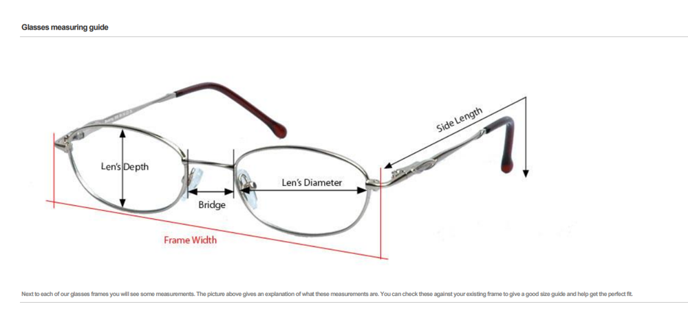 Glasses measuring guide