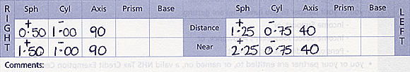 optical prescription sample 3